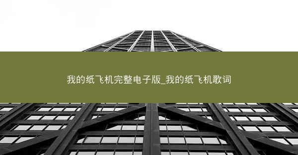 我的纸飞机完整电子版_我的纸飞机歌词